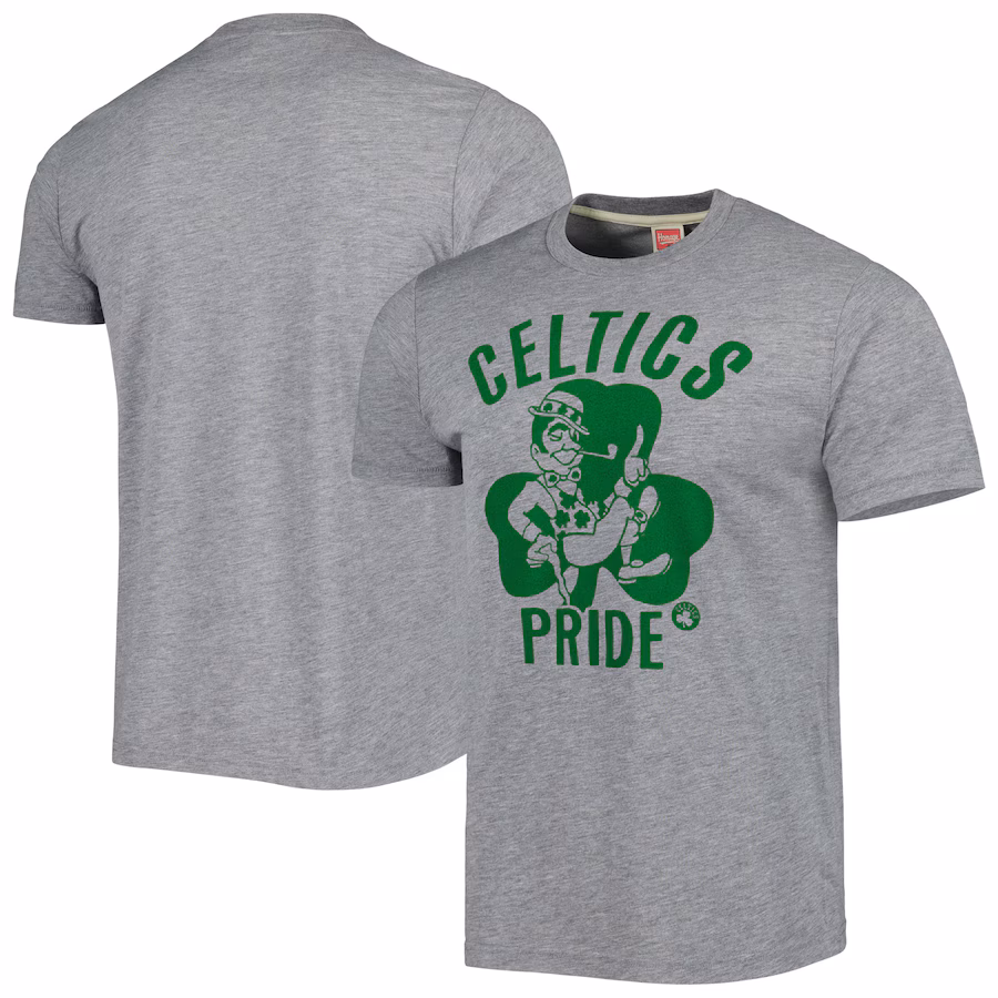 Unisex Boston Celtics Homage Heather Gray Hometown Hyper Local Tri-Blend T-Shirt - Puhuasuan
