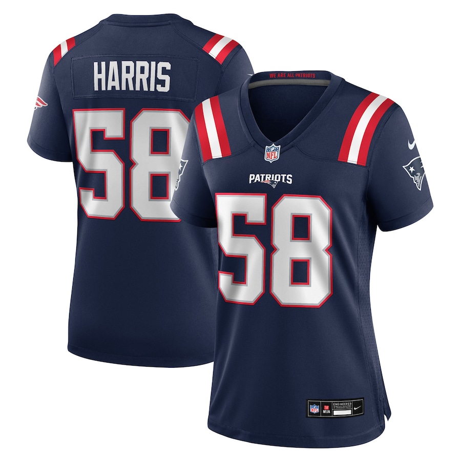 Women's New England Patriots Marcus Harris Nike Navy Team Game Jersey - Puhuasuan