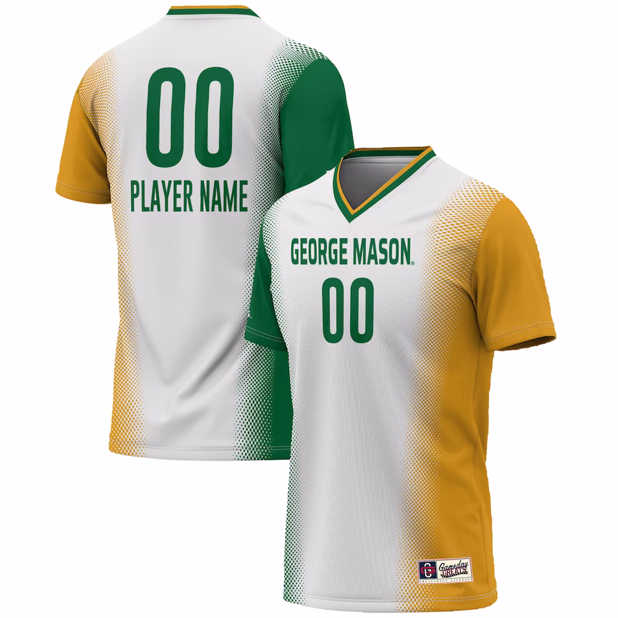 George Mason Patriots GameDay Greats Unisex NIL Pick-A-Player Lightweight Women's Soccer Jersey - White - Puhuasuan