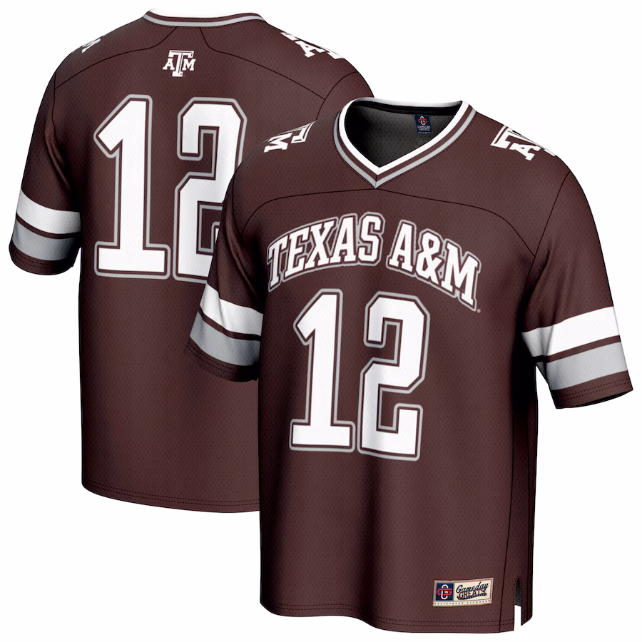 Youth GameDay Greats #12 Maroon Texas A&M Aggies Lightweight Collegiate Football Fashion Jersey - Puhuasuan