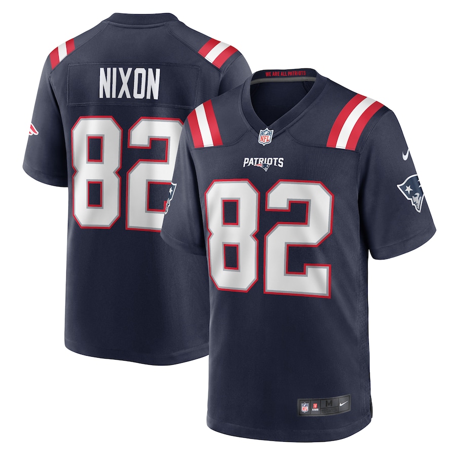 Men's New England Patriots Tre Nixon Nike Navy Player Game Jersey - Puhuasuan