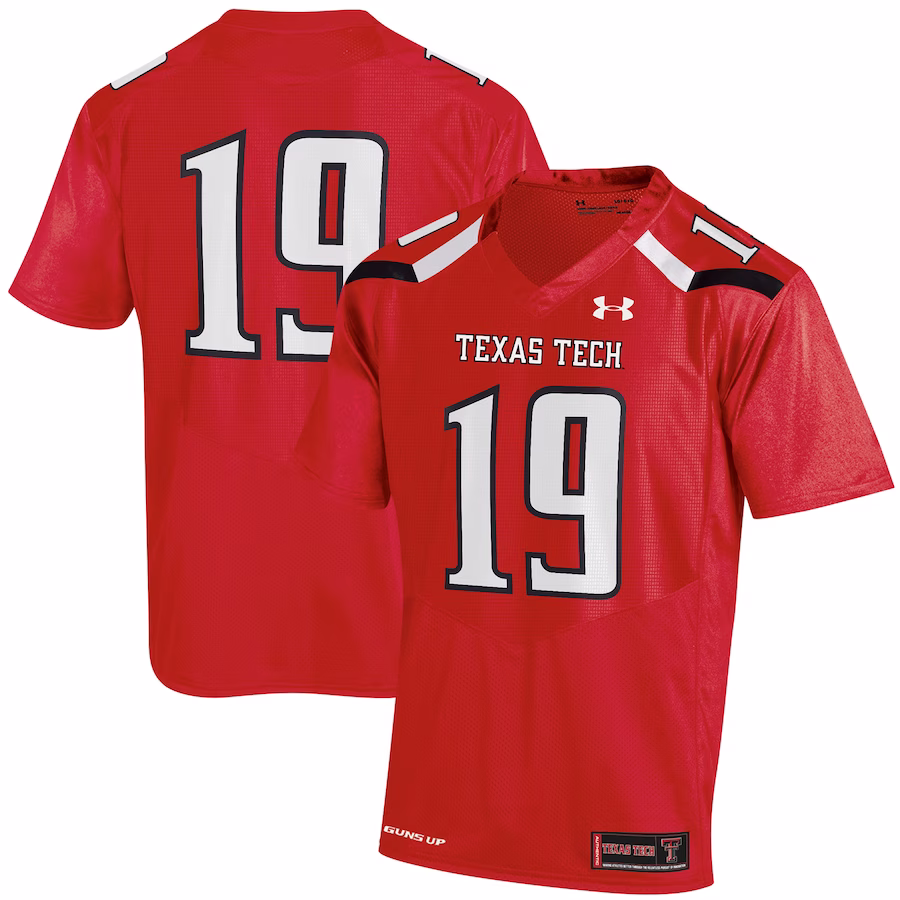 #19 Texas Tech Red Raiders Under Armour Replica Jersey - Red - Puhuasuan