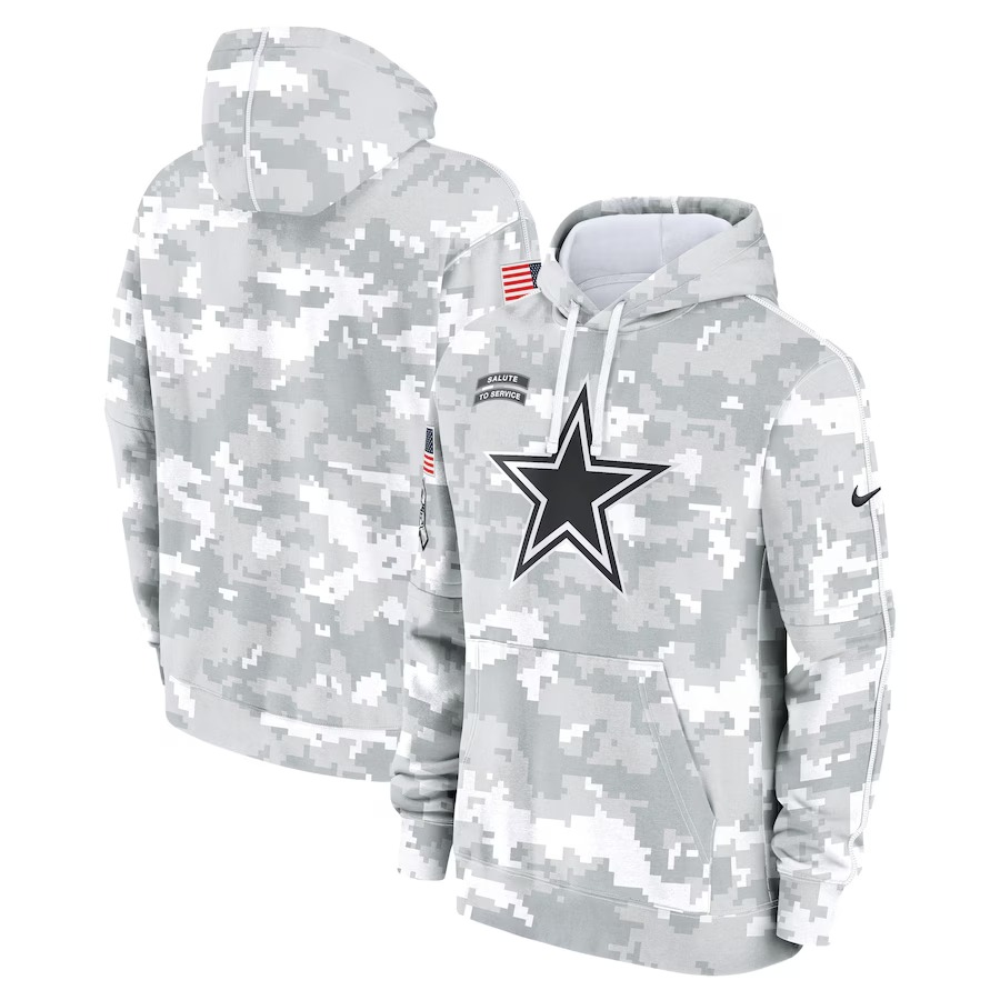 Men's Dallas Cowboys Nike Arctic Camo 2024 Salute To Service Big & Tall Club Fleece Pullover Hoodie - Puhuasuan