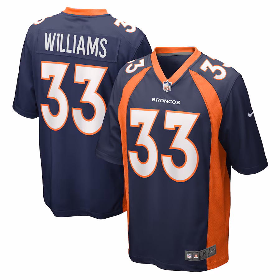 Men's Denver Broncos Javonte Williams Nike Navy Home Game Player Jersey - Puhuasuan