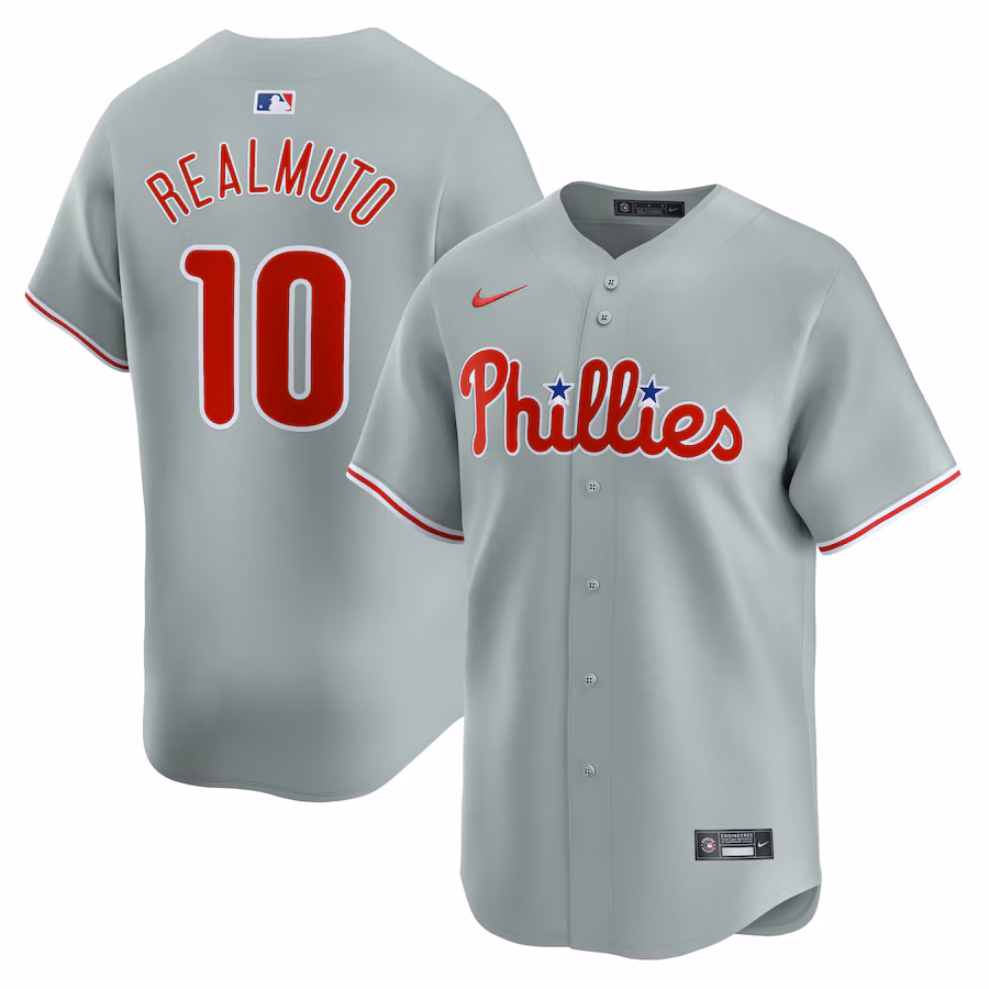 Men's Philadelphia Phillies J.T. Realmuto Nike Gray Away Limited Player Jersey - Puhuasuan