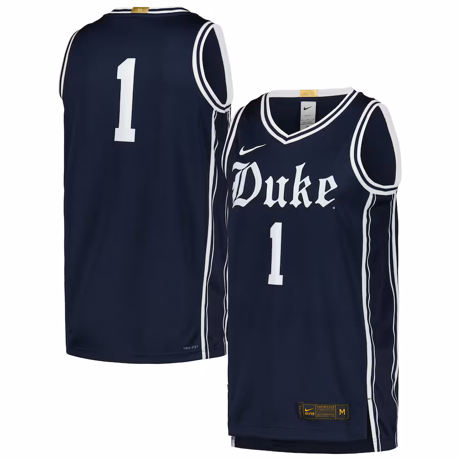 Men's Nike #1 Navy Duke Blue Devils Limited Authentic Jersey - Puhuasuan