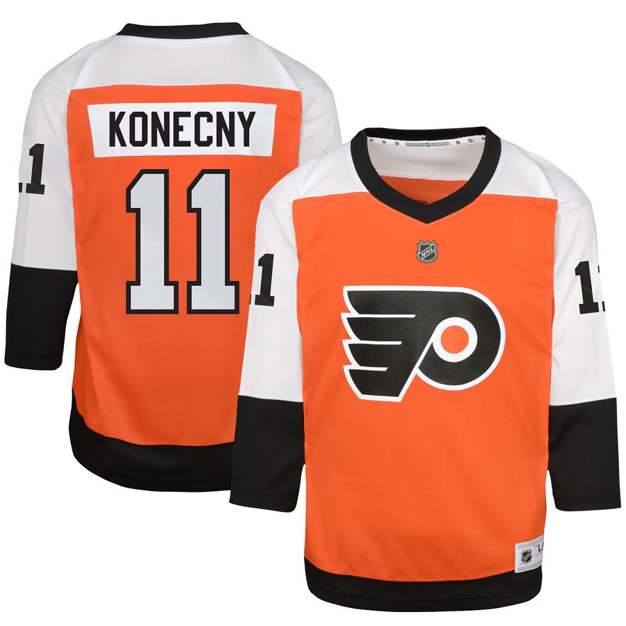 Youth Philadelphia Flyers Travis Konecny Burnt Orange Home Replica Player Jersey - Puhuasuan