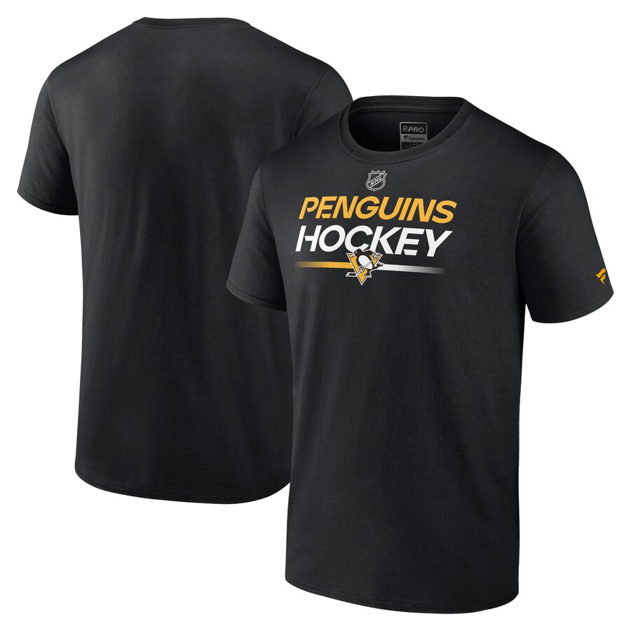 Men's Pittsburgh Penguins Fanatics Black Authentic Pro Primary T-Shirt - Puhuasuan
