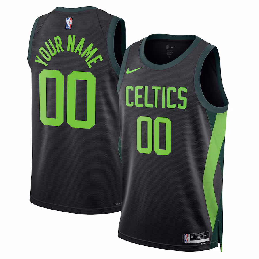 Unisex Boston Celtics Nike Black 2024/25 Custom Swingman Jersey - City Edition - Puhuasuan