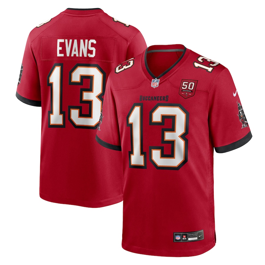 Men's Tampa Bay Buccaneers Mike Evans Nike Red 50th Anniversary Game Jersey - Puhuasuan