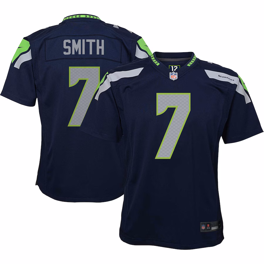Youth Seattle Seahawks Geno Smith Nike Navy Game Jersey - Puhuasuan