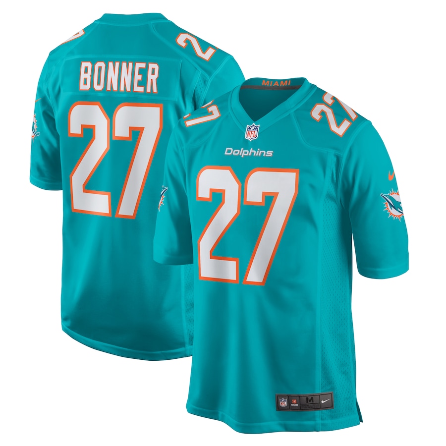 Men's Miami Dolphins Ethan Bonner Nike Aqua Game Jersey - Puhuasuan
