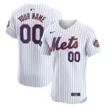 Men's New York Mets Nike White Home Elite Custom Patch Jersey - Puhuasuan