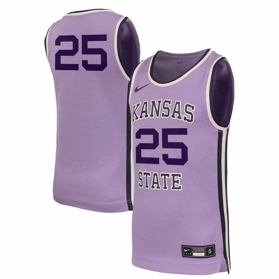Youth Nike #25 Lavender Kansas State Wildcats Retro Replica Basketball Jersey - Puhuasuan
