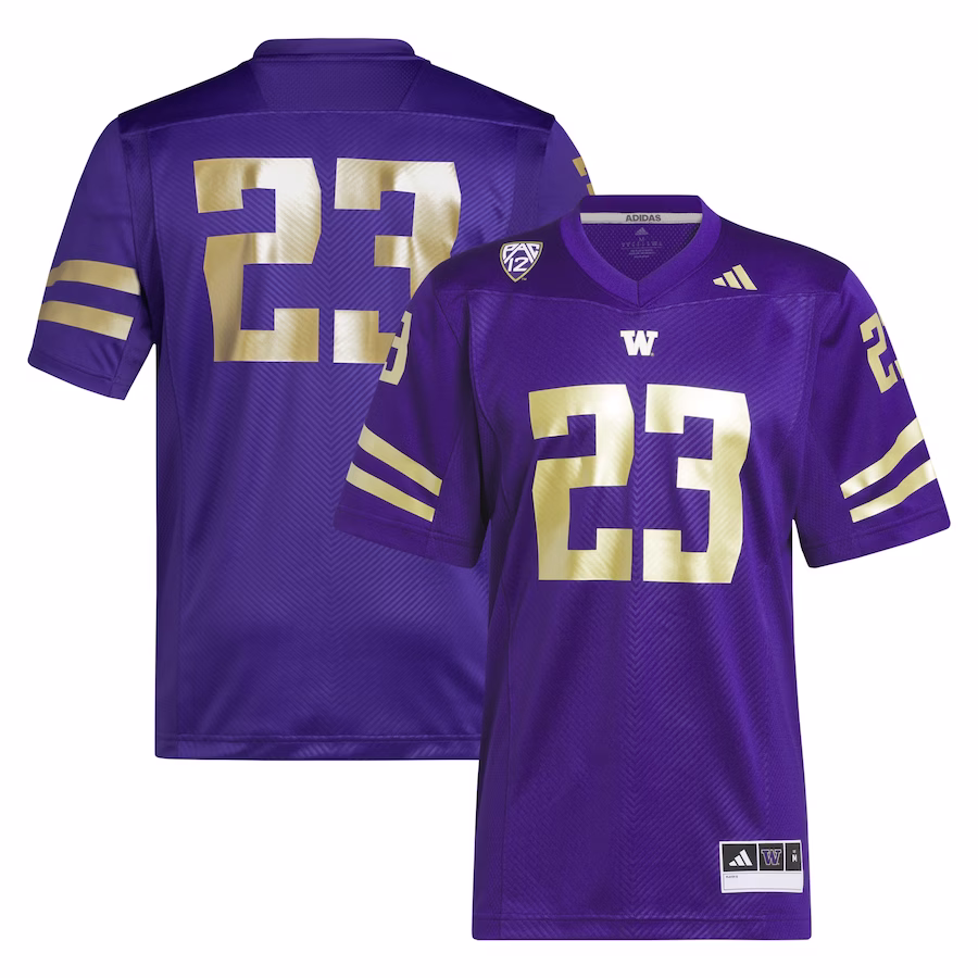 #23 Washington Huskies adidas  2023 Premier Jersey - Purple - Puhuasuan
