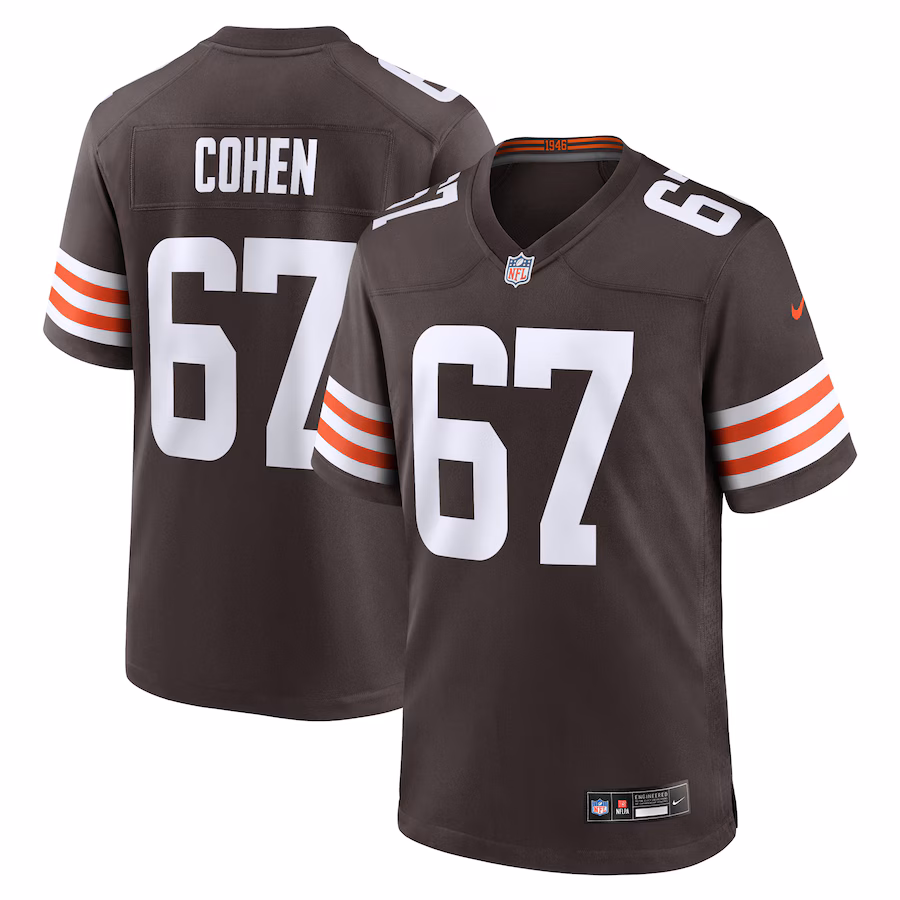 Men's Cleveland Browns Javion Cohen Nike Brown Team Game Jersey - Puhuasuan