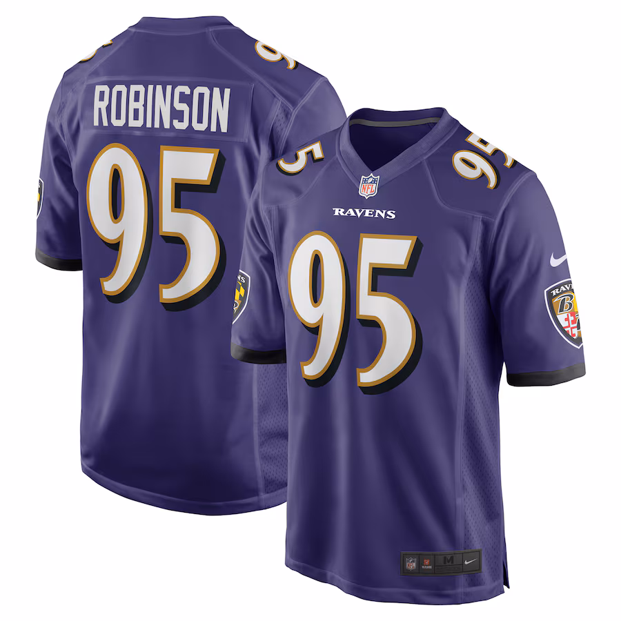 Men's Baltimore Ravens Tavius Robinson Nike Purple Team Game Jersey - Puhuasuan