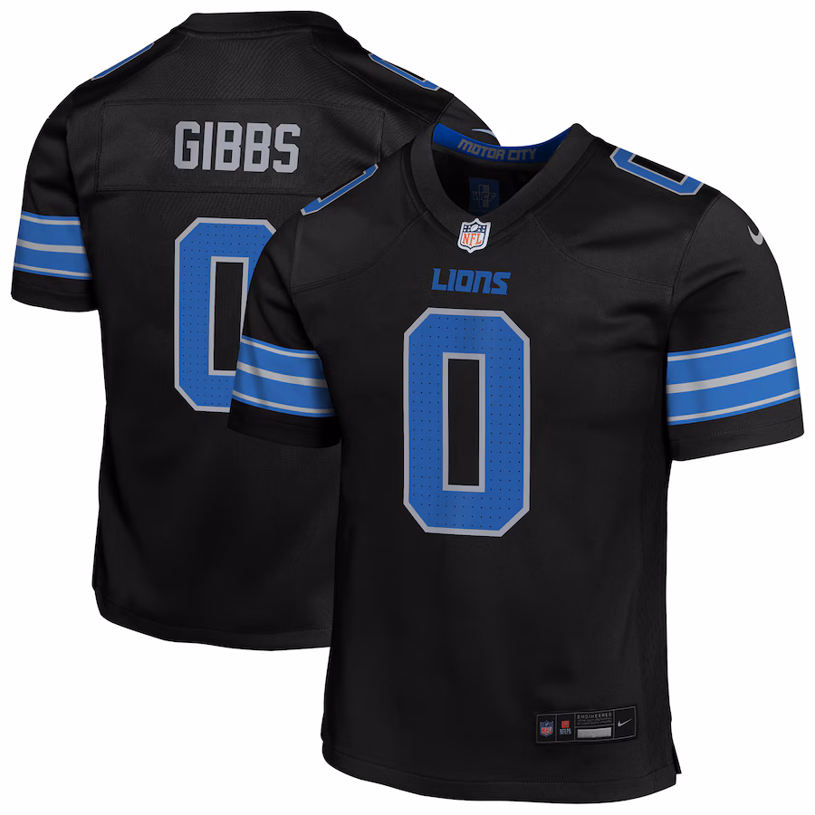 Youth Detroit Lions Jahmyr Gibbs Nike Black Alternate Game Jersey - Puhuasuan