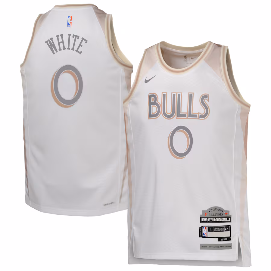 Youth Chicago Bulls Coby White Nike White 2024/25 Swingman Player Jersey - City Edition - Puhuasuan