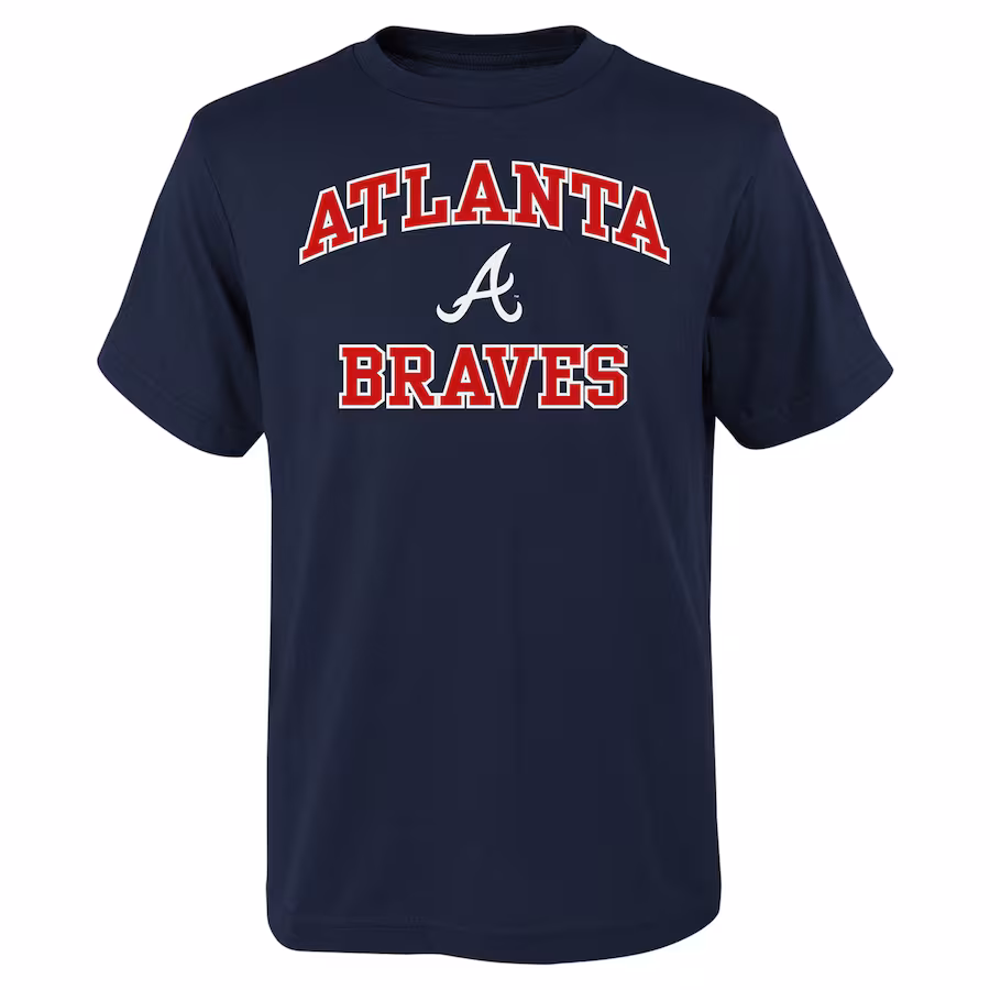 Youth Atlanta Braves Navy Heart & Soul T-Shirt - Puhuasuan