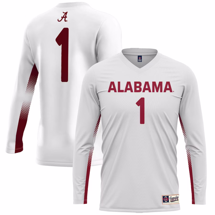 #1 Alabama Crimson Tide GameDay Greats Unisex Lightweight Volleyball Jersey �?White - Puhuasuan