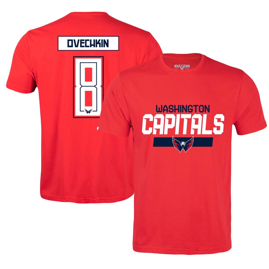 Men's Washington Capitals Alexander Ovechkin Levelwear Red Richmond Player Name & Number T-Shirt - Puhuasuan