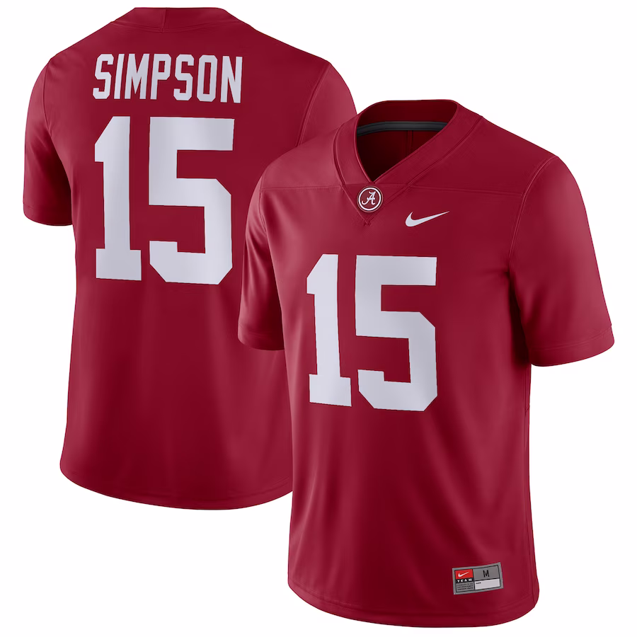 Ty Simpson Alabama Crimson Tide Nike NIL Replica Football Jersey - Crimson - Puhuasuan
