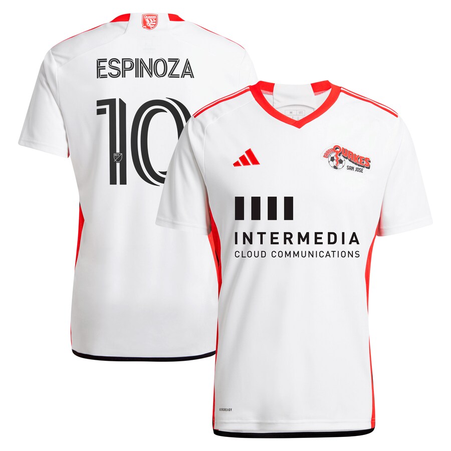 Men's San Jose Earthquakes Cristian Espinoza adidas White 2024 The 50 Kit Replica Player Jersey - Puhuasuan