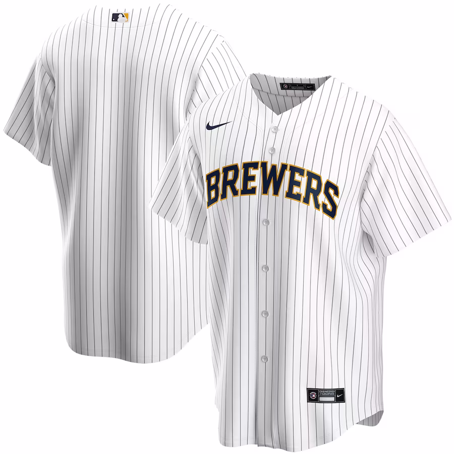 Youth Milwaukee Brewers Nike White Home Replica Team Jersey - Puhuasuan