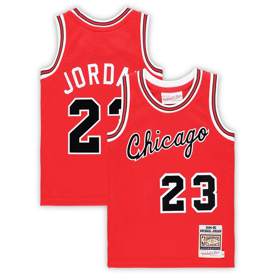 Preschool Chicago Bulls Michael Jordan Mitchell & Ness Red Hardwood Classics 1984/85 Authentic Swingman Jersey - Puhuasuan