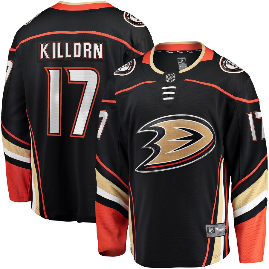 Men's Anaheim Ducks Alex Killorn Fanatics Branded Black Home Breakaway Jersey - Puhuasuan