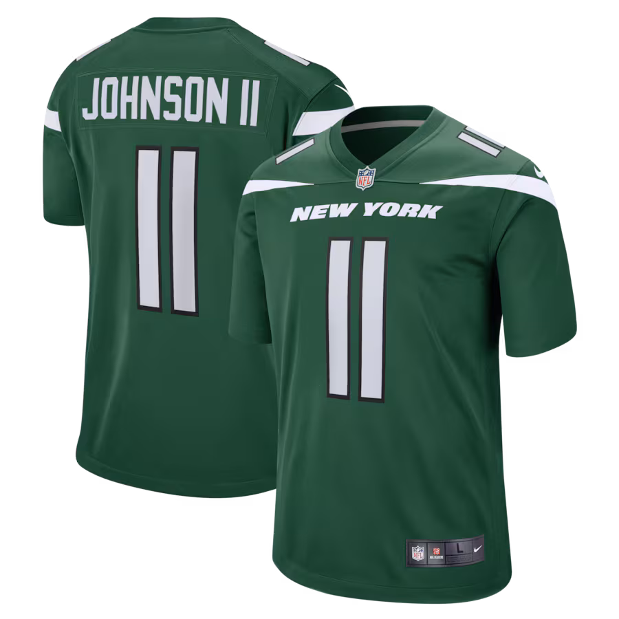Men's New York Jets Jermaine Johnson II Nike Gotham Green Game Jersey - Puhuasuan