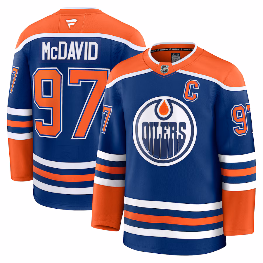 Men's Edmonton Oilers Connor McDavid Fanatics Royal Home Premium Jersey - Puhuasuan