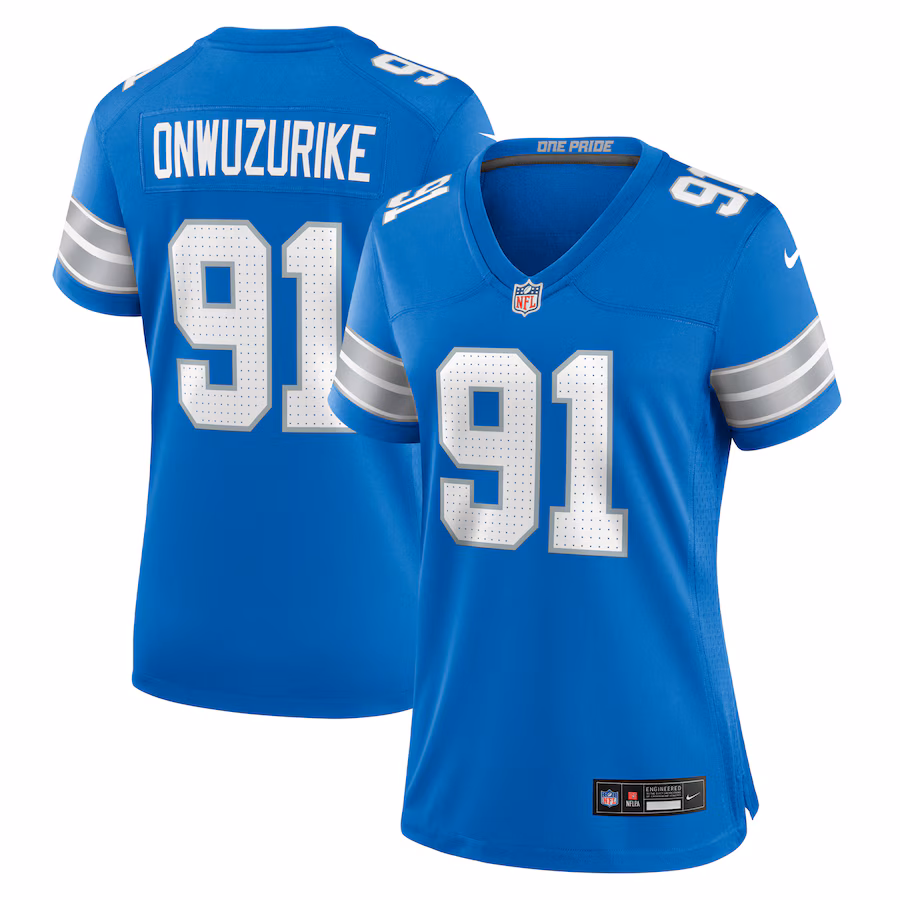 Women's Detroit Lions Levi Onwuzurike Nike Blue Team Game Jersey - Puhuasuan