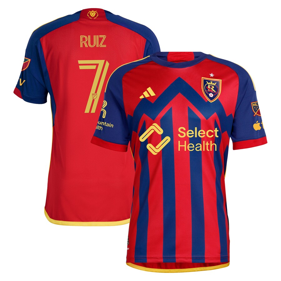 Men's Real Salt Lake Pablo Ruiz adidas Red 2024 Peak Utah Authentic Player Jersey - Puhuasuan