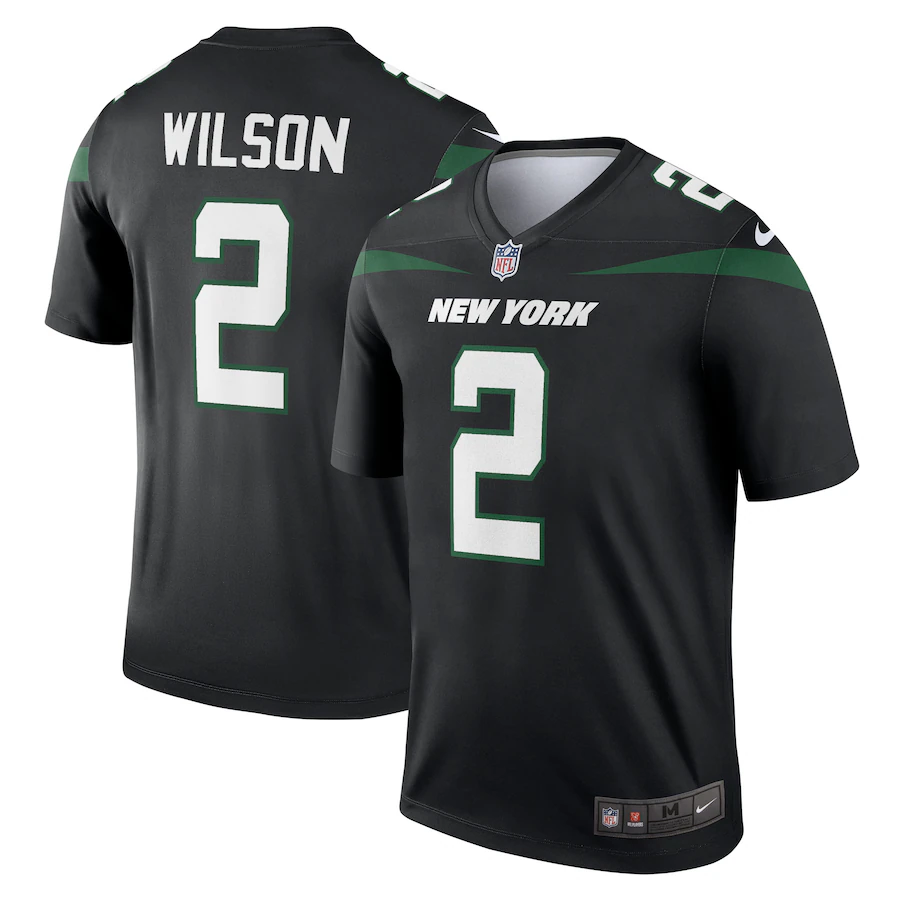 Men's New York Jets Zach Wilson Nike Black Alternate Legend Player Performance Top - Puhuasuan