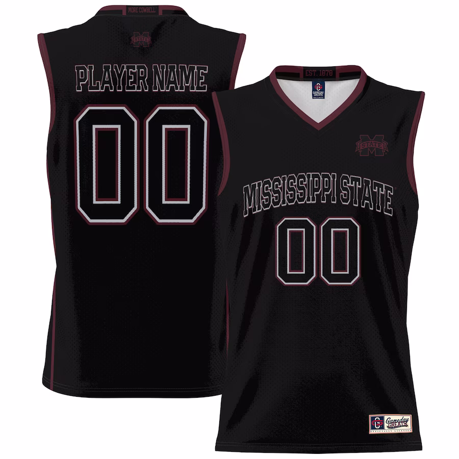 Mississippi State Bulldogs GameDay Greats Unisex NIL Pick-A-Player Lightweight Basketball Jersey - Black - Puhuasuan
