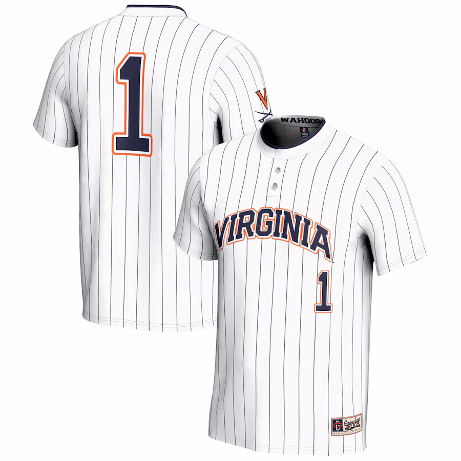 Unisex GameDay Greats #1 White Virginia Cavaliers Lightweight Softball Jersey - Puhuasuan