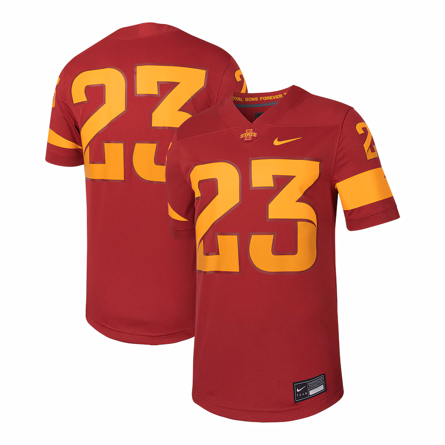 Men's Nike #23 Cardinal Iowa State Cyclones Untouchable Football Replica Jersey - Puhuasuan