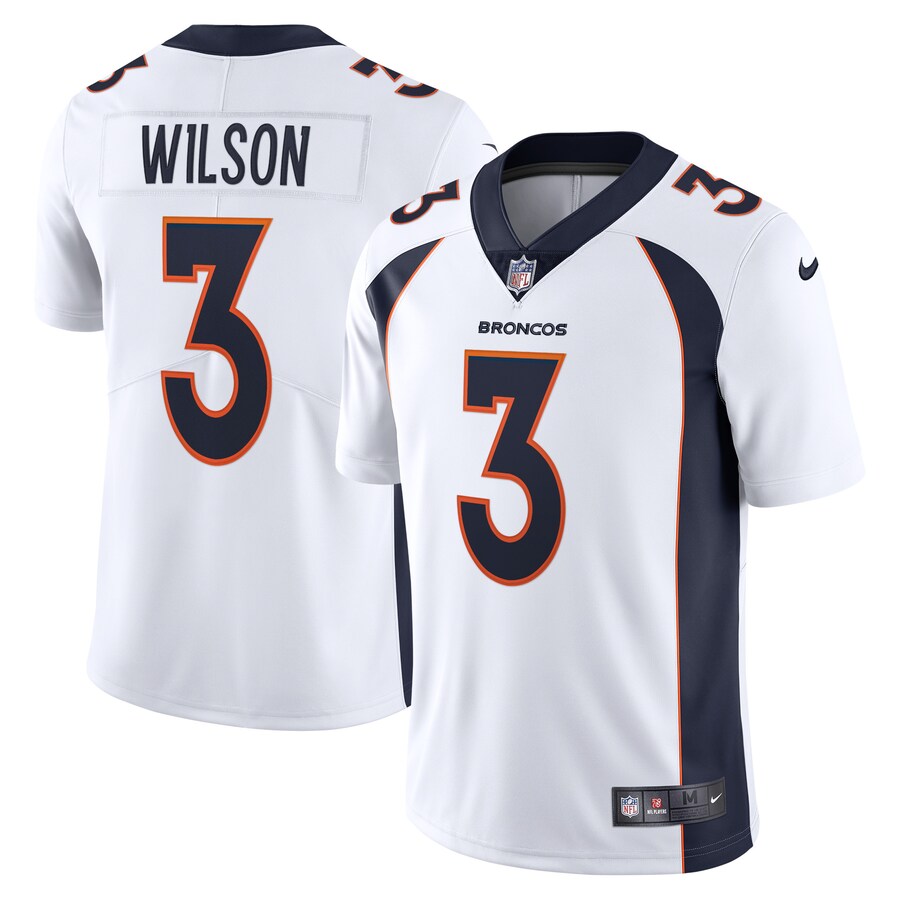 Men's Denver Broncos Russell Wilson Nike White Team Vapor Limited Jersey - Puhuasuan