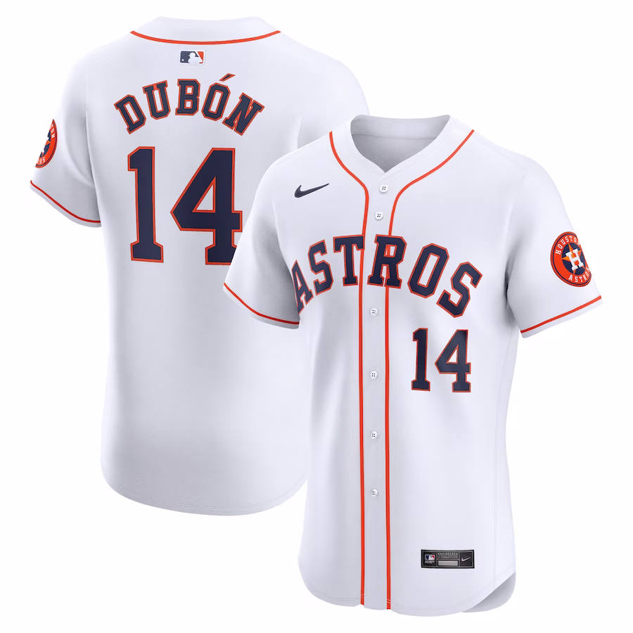 Men's Houston Astros Mauricio Dubon Nike White Home Elite Player Jersey - Puhuasuan