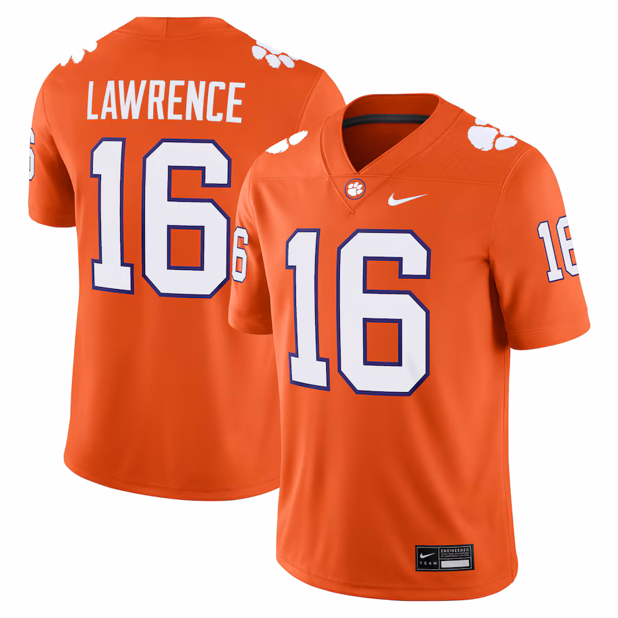 Men's Nike Trevor Lawrence Orange Clemson Tigers Alumni Game Jersey - Puhuasuan