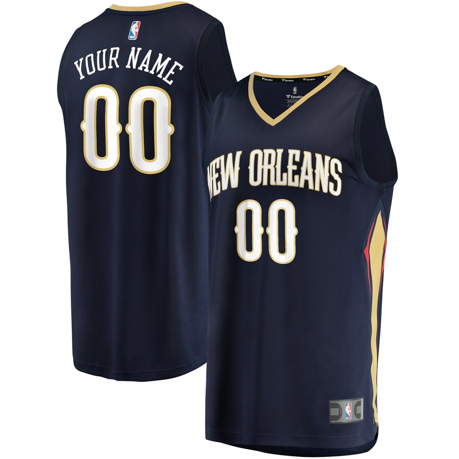 Youth New Orleans Pelicans  Fanatics Navy Fast Break Custom Jersey - Icon Edition - Puhuasuan