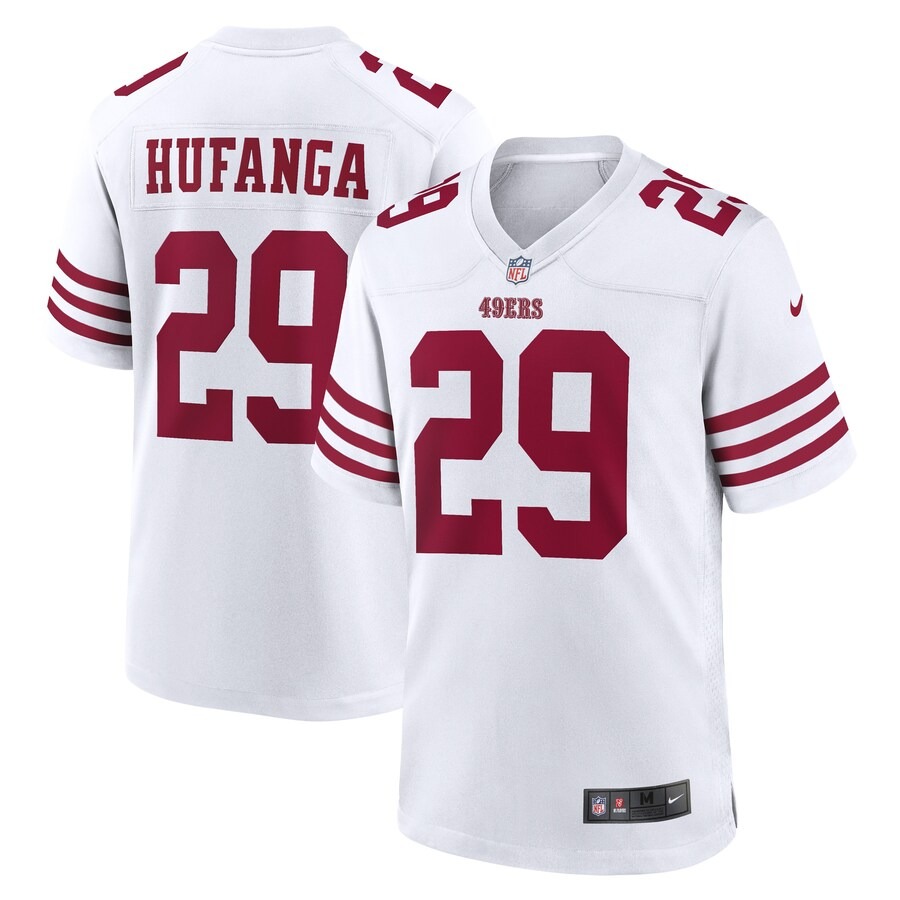 Men's San Francisco 49ers Talanoa Hufanga Nike White Away Game Player Jersey - Puhuasuan
