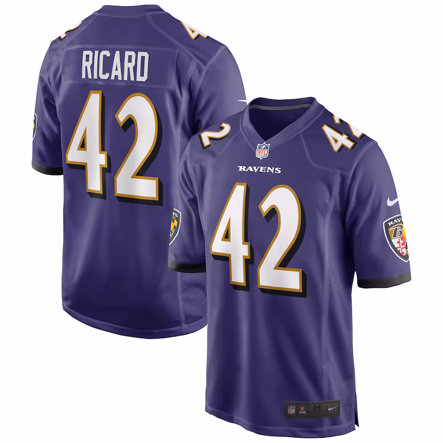 Men's Baltimore Ravens Patrick Ricard Nike Purple Game Jersey - Puhuasuan