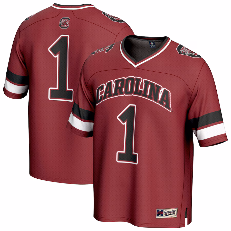 GameDay Greats #1 Garnet South Carolina Gamecocks Lightweight Collegiate Football Fashion Jersey - Puhuasuan