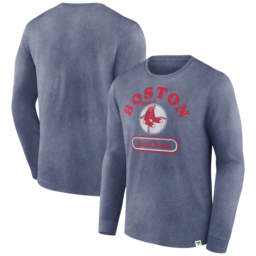 Men's Boston Red Sox Fanatics Navy Circus Catch Long Sleeve T-Shirt - Puhuasuan