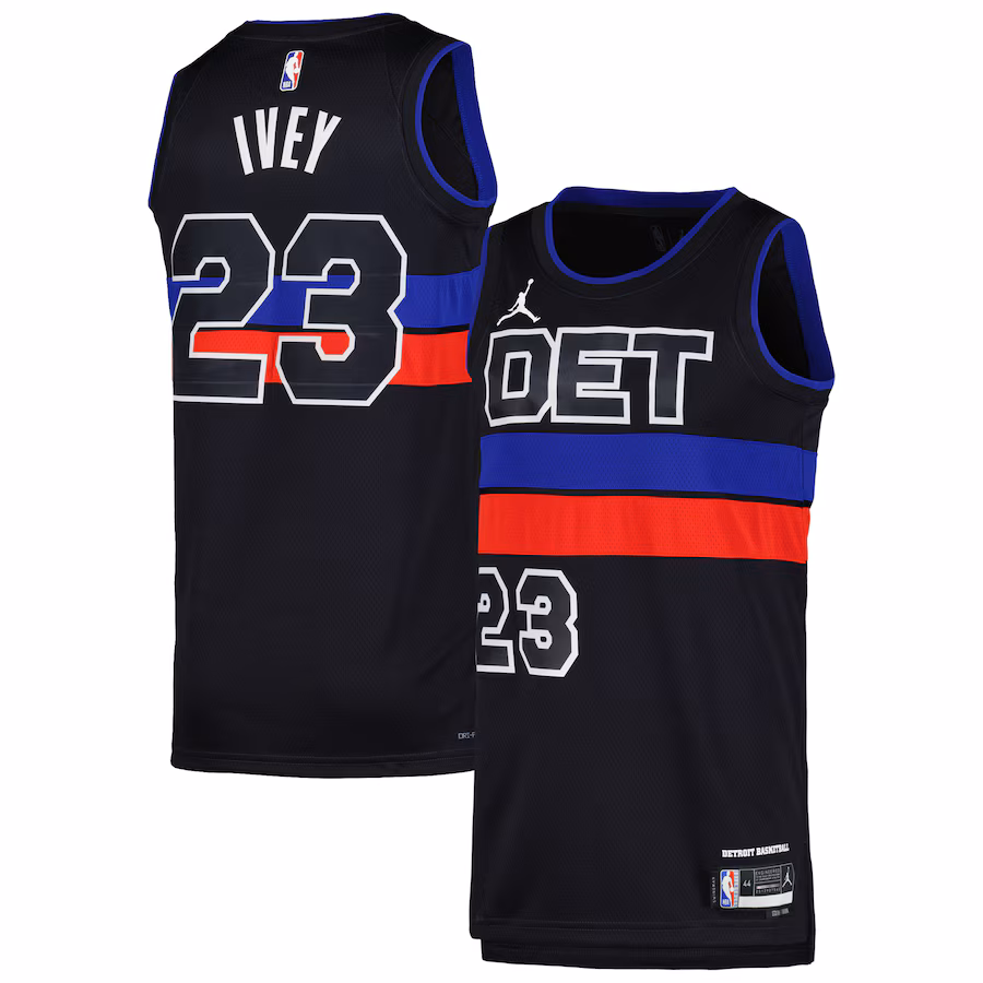 Unisex Detroit Pistons Jaden Ivey Jordan Brand Black Swingman Jersey - Statement Edition - Puhuasuan