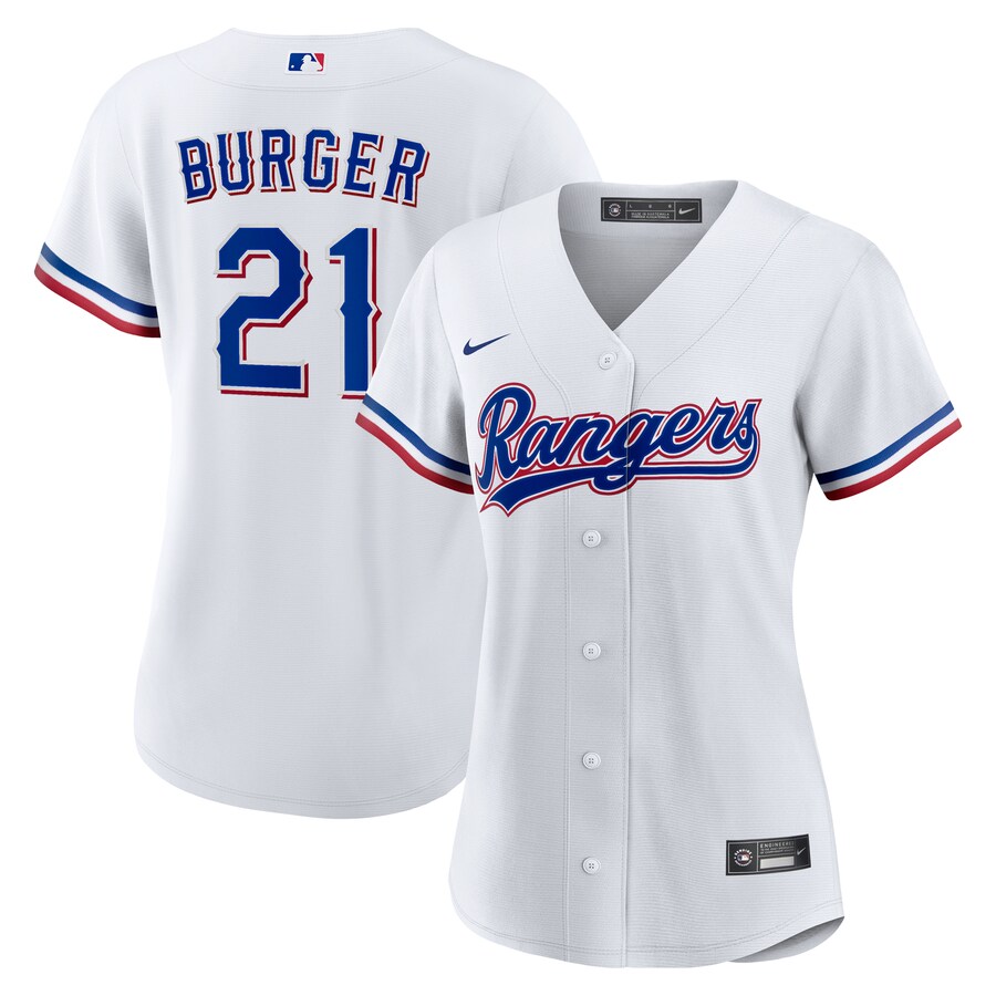 Women's Texas Rangers Jake Burger Nike White Home Replica Jersey - Puhuasuan