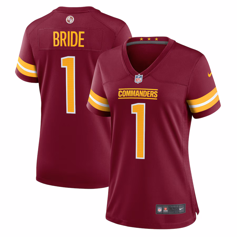 Women's Washington Commanders Number 1 Bride Nike Burgundy Game Jersey - Puhuasuan